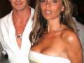 David Beckham y una mujer en un evento nocturno.