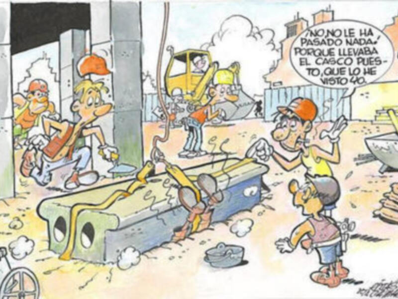 Una caricatura de los personajes de los Peanuts en una obra de construcción, con un mensaje sobre la falta de pago y la falta de respeto hacia los trabajadores.