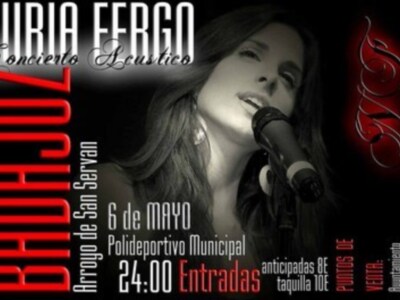 Nuria Fergó actuará en Arroyo de San Servan el 6 de mayo