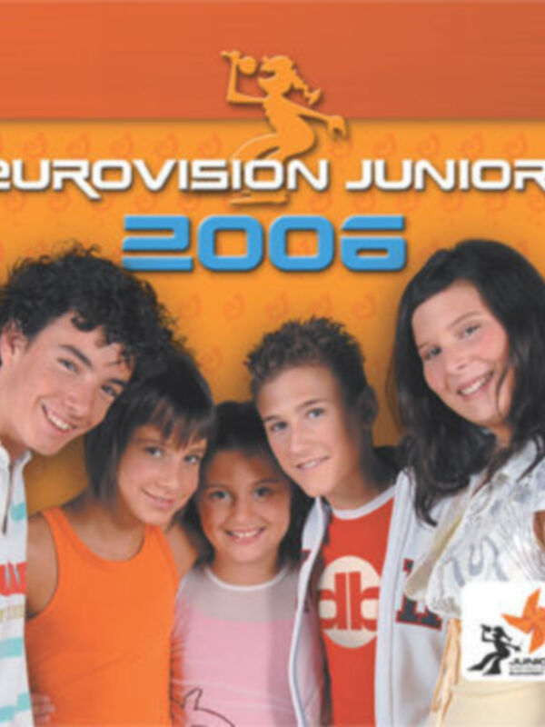Eurovision Junior 2006. Imagen de niños sonrientes en un fondo naranja.