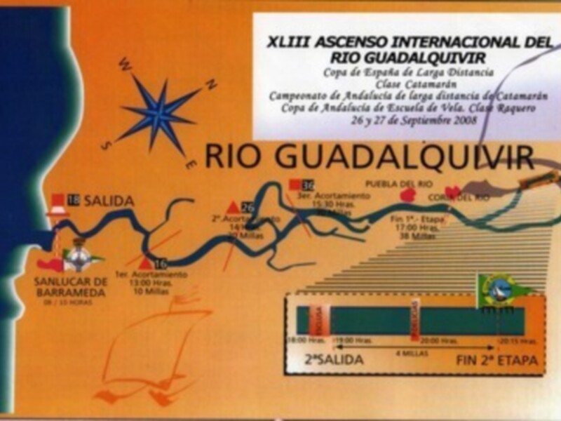 Mapa del XIII Ascenso Internacional del Río Guadalquivir, Copa de España de Larga Distancia. Incluye rutas y etapas del evento deportivo.