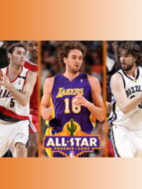 Imágenes de jugadores de baloncesto en el All-Star Game de Phoenix 2009.