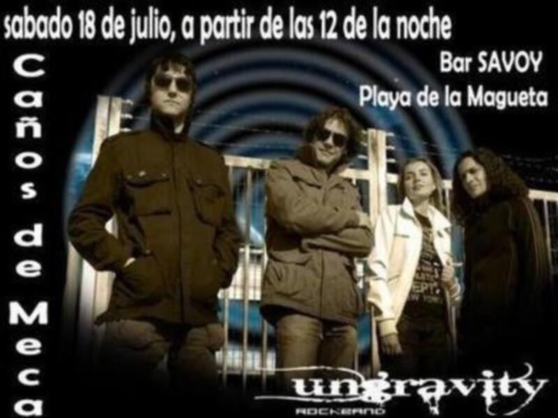 Concierto de Rock en el Bar SAVOY, Playa de la Magueta, 18 de julio a partir de las 12 de la noche. Grupo: ungravity.