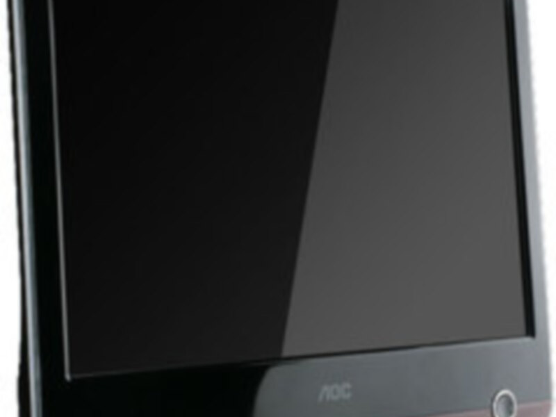 Monitor de escritorio con pantalla grande y diseño moderno.