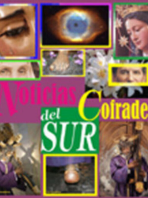 Portada del periódico 'Noticias del Sur' con imágenes de arte y textos en español