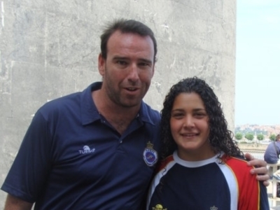 Lorena Miranda, con la selección española en los Campeonatos de Europa de Zagreb