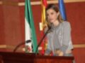 La Reina Letizia de España durante una conferencia de prensa en el Palacio de la Zarzuela, Madrid.