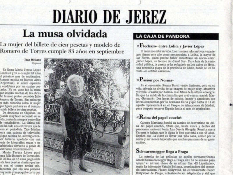 Article about the life and career of María Teresa López, a woman who lived in the 19th century and was known for her beauty and influence in society.