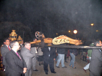  El Cristo de San Agustín dio la bendición por la feligresía de la Parroquia de Santa Clara.