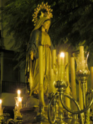 Pio XII y Begoña con la fe de la Milagrosa Sevillana.