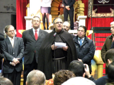 Acto de entronización de la Imagen del Niño Jesús en la carroza del nacimiento de la cabalgata 2012