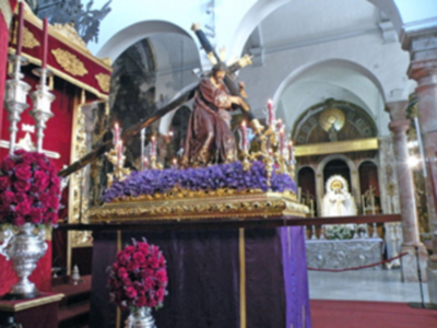 El Cristo de la Salud de la Hermandad de la Candelaria, presidio el Vía crucis, del consejo, de Hermandades y Cofradías de Sevilla 2012.