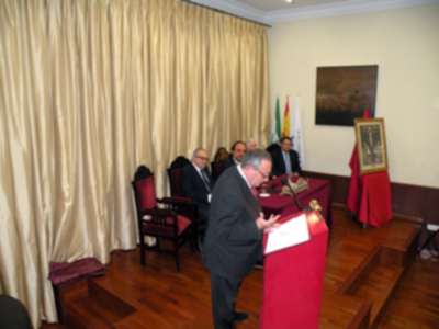 El cofrade Gabriel Solís Carvajal, pronuncio en el Ateneo Sevillano, el pregón de la Siete Palabras.