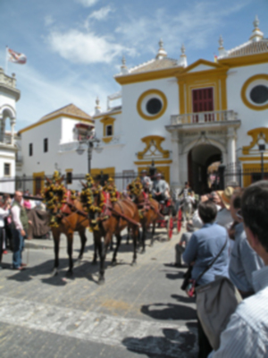 XXVII Exhibición de enganche en la Real Maestranza de Caballería de la feria de Abril.