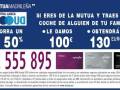 "Oferta especial de la Mutual Madrileña: Ahorra un 50% en tu seguro de coche y obtén hasta 130 euros puntos. Llámalo al 902 555 895 para más detalles. #MutuaMadrileña"
