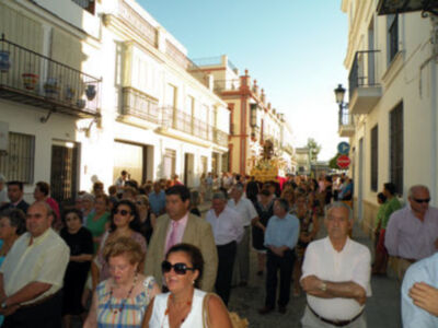 Procesión mañanera del Santo Patron San Gregorio de Osset de la localidad de Alcalá del Río