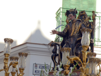 Procesión mañanera del Santo Patron San Gregorio de Osset de la localidad de Alcalá del Río