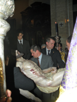 Santa misa de juramento y traslado del Cristo de la Caridad de Santa Marta a su paso procesional.