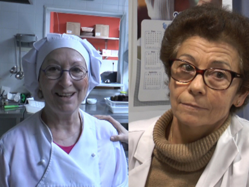 Dos personas en diferentes escenas, una en un entorno laboral y la otra en un entorno más formal.