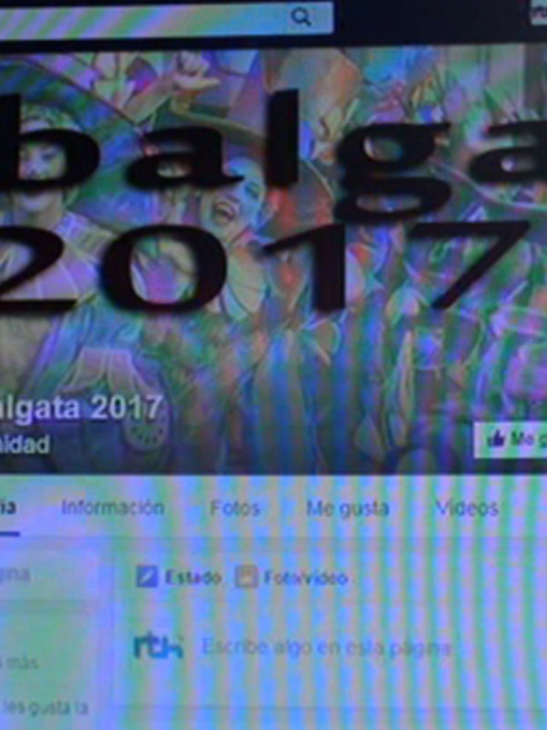 Página de Facebook de la Cabalgata 2017, mostrando opciones de biografía, información, fotos y videos.