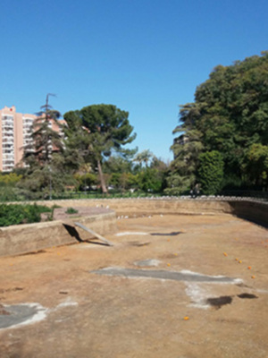 Al Ayuntamiento de Sevilla realiza trabajos de limpieza y mejora del estanque del Parque de Los  Príncipes