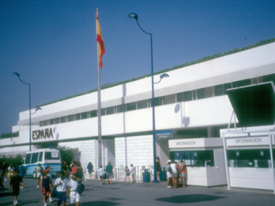 Pabellones y edificios de la Exposición Universal  (1992) existentes en 2016 en el Camino de Los Descubrimientos.
