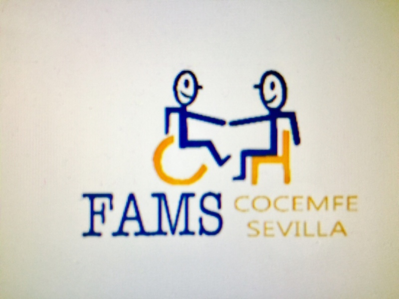 Logo de FAMS COCEMFE Sevilla, representando la colaboración entre personas con discapacidad y personas sin discapacidad.