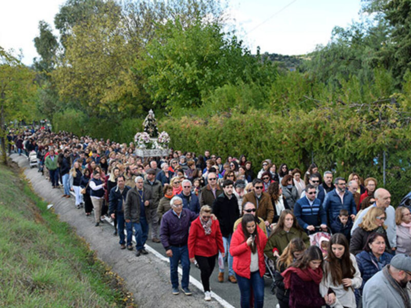 Una multitud en un evento público, con un carro adornado en el centro de la imagen.