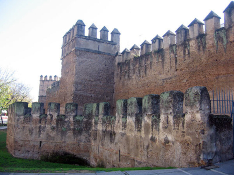 Fotografía de una antigua fortaleza con murallas altas y torres cilíndricas. La estructura está hecha de piedra y presenta signos de deterioro, especialmente en la parte superior. La imagen muestra un día soleado con cielo despejado, lo que destaca la arquitectura y el entorno natural alrededor de ella.