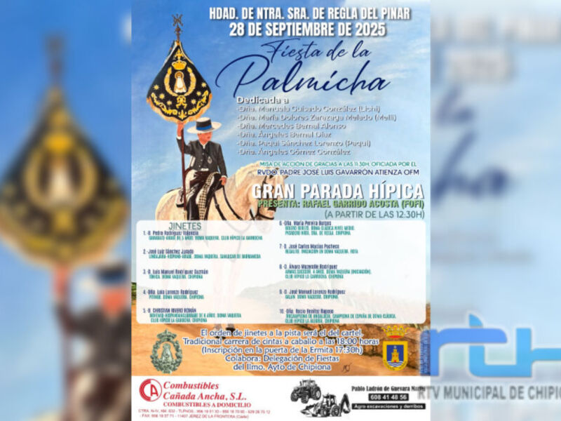 Fiesta de la Palmámicha 2025 en Chipoña, con gran parada hípica el 28 de septiembre.