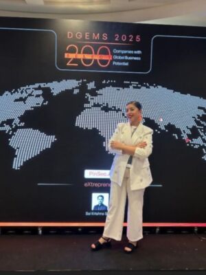 La utrerana Patricia Sánchez representa a España en el prestigioso Forbes–DGEMS 2025 en Nueva Delhi