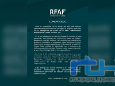 Suspendidas todas las competiciones federadas de fútbol de este fin de semana a causa del temporal