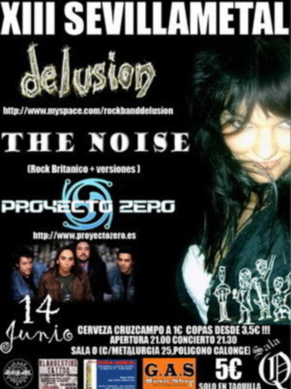 III Sevillametal, delusion, The Noise, Proyecto Zero, Cerveza Cruzcampo, Gas Music Shop
