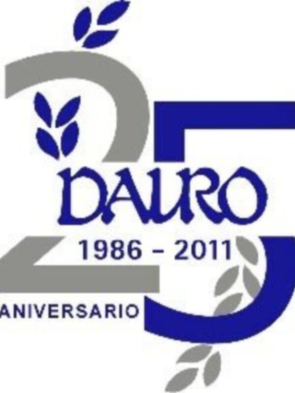 Logotipo de Dauro con fecha de 1986 a 2011.