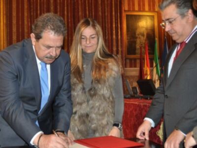 Arancha Sánchez Vicario, testigo de la boda en Sevilla del presidente de la federación española de tenis