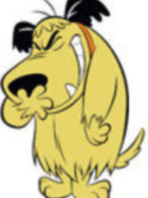 Un perro amarillo con expresión de dolor y llanto en una ilustración animada.