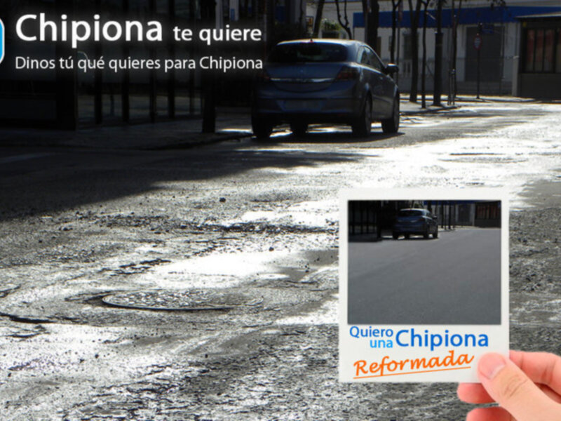 "Chipiona te quiere. Dinos qué quieres para Chipiona. Quiero una Chipiona Reformada."