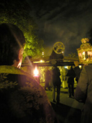  El Cristo de San Agustín dio la bendición por la feligresía de la Parroquia de Santa Clara.