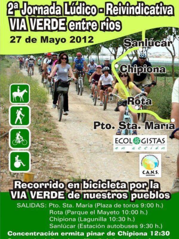 Convocada para este domingo la 2ª jornada ludico-reivindicativa via verde entre rios El Puerto y Sanlúcar
