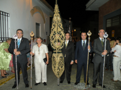 Sevilla.En la villa de Alcalá del Río (Sevilla), se celebró la procesión de subida del Santo Patrón San Gregorio de Osset