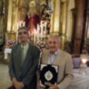Sevilla. Provincia. Entrega de las pastas al exaltador de la Esperanza de María 2014, de Alcalá del Río al Historiador Manuel Morales Morales.