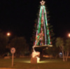El Ayuntamiento lanza un mensaje de sostenibilidad ambiental con el árbol de navidad de la rotonda del Camaleón