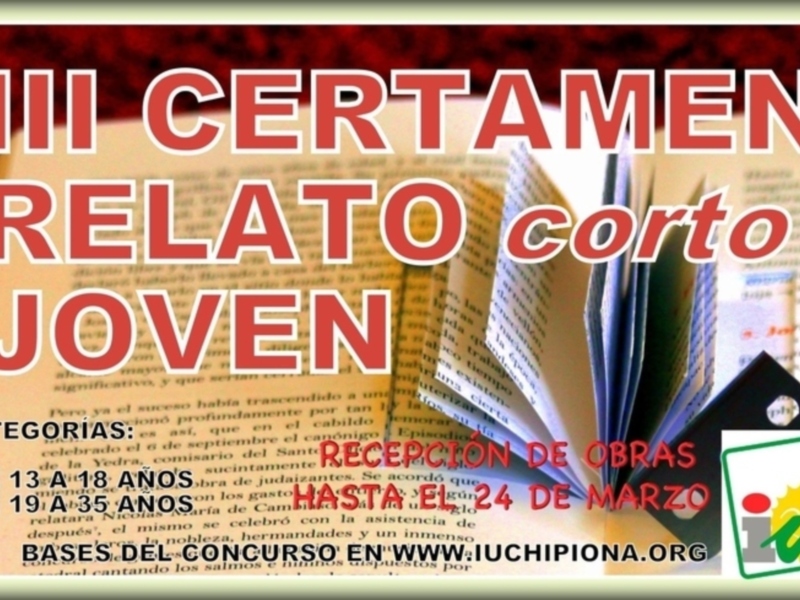 El área de juventud de Izquierda Unida organiza el tercer certamen de relato corto para menores de 35 años.(Chipiona)