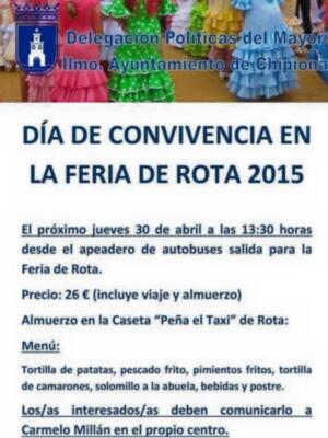 El Ayuntamiento de Chipiona organiza un viaje convivencia de mayores a la Feria de Rota