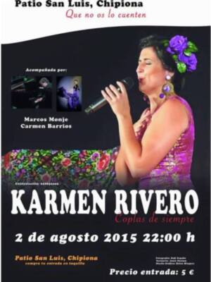 Karmen Rivero vuelve este domingo a reencontrarse con el público de Chipiona