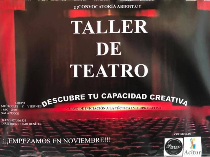 Taller de Teatro en la Sala Apolo, descubre tu capacidad creativa. Convocatoria abierta, comienza en noviembre.