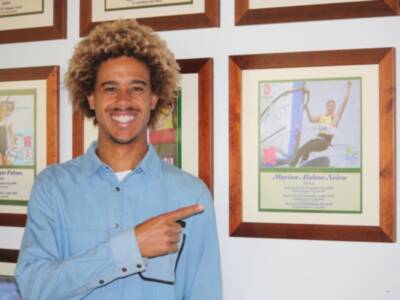 El campeón mundial de kitesurf Matchu Lopes, en el Club Náutico