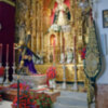 El Cristo de las Tres Caída después de su restauración en la capilla de los marineros.