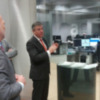 El subdelegado de gobierno en Sevilla, Ricardo Gil-Toresano, ha visitado hoy la sede de Endesa en la capital hispalense