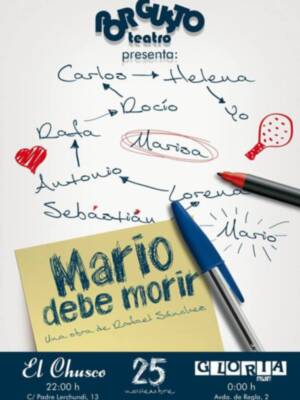 Chusco y Pub Gloria escenarios el sábado del estreno en Chipiona de la obra 'Mario debe morir', del chipionero Rafael Sánchez